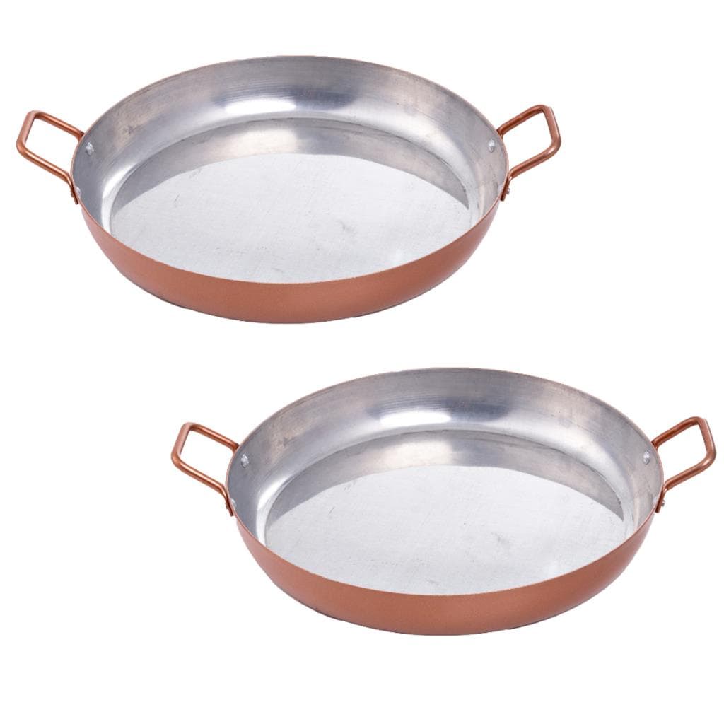 Kit 2 frigideiras pergaminho Mini Tacho em aluminio cor cobre N 26 do forno para a mesa - Restaurante / Confeitaria / Gratinar / Porcao tamanho familia / Bife a Parmegiana / Assar Cookies e Tortas/