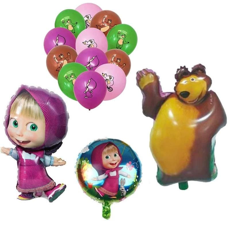 Martha Bear Cartoon Aniversário Balão de Alumínio/Decoração de Festa de Aniversário das Crianças