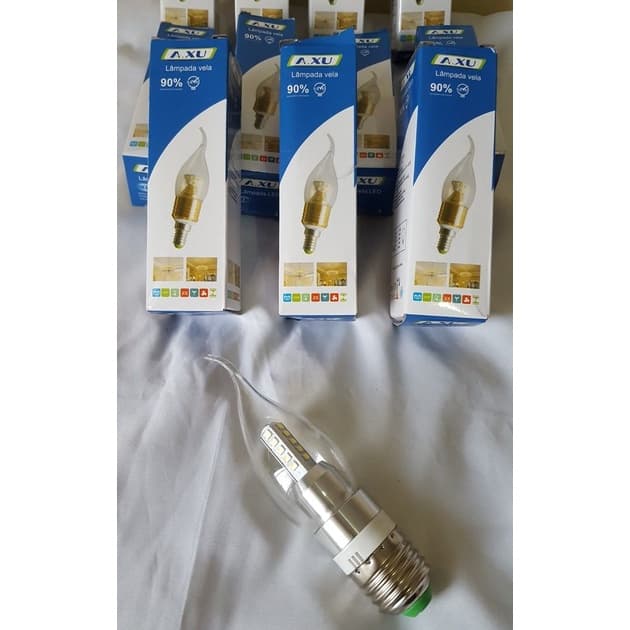 Lampada Tipo Vela Led E27 4w Cristal Bico Branco Quente ou Branco Frio