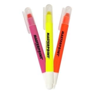 Kit 3 Caneta Marca Texto Gel Rosa Amarela Laranja Folhas Finas Masterprint