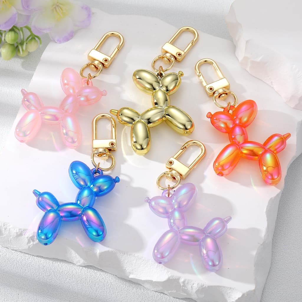 Grande Balão Laser Cão Chaveiro Dos Desenhos Animados Criativo Pequeno Animal Pingente Chave