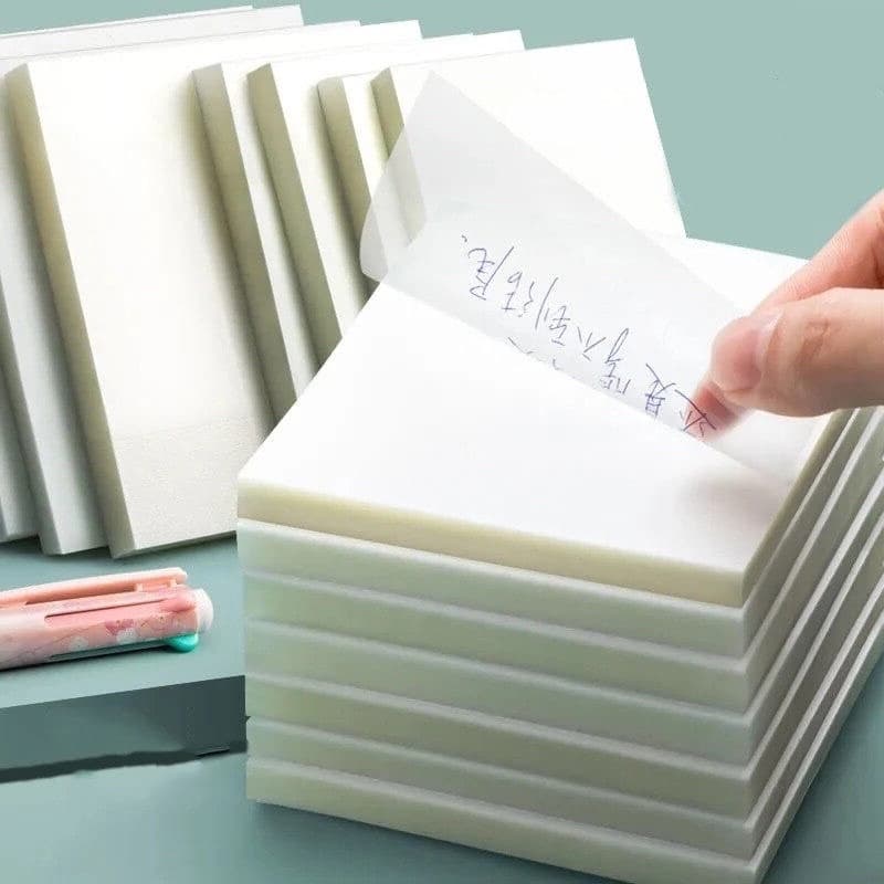 3PCS /5 PCS Post It Bloco 50 Unidades Notas Adesivas Transparentes 75mm x 75mm | Escola | Escritório | Bloquinho Anotações