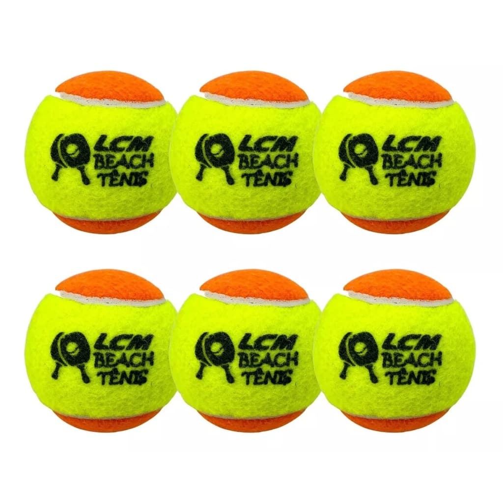 KIT com 6 Bolas Beach Tennis Bolinha Tênis Praia LCM