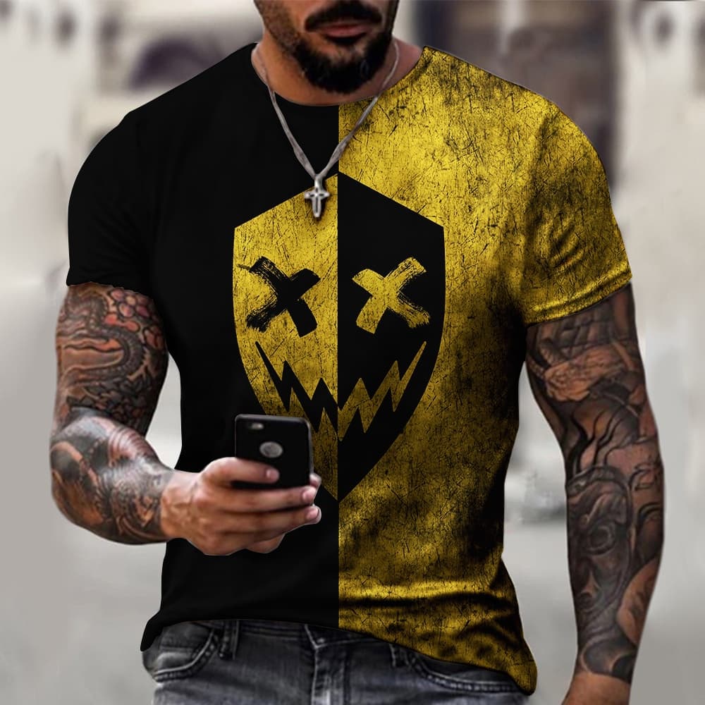 Men's T-Shirt Impressão 3d De Camisetas Masculinas De Gola Redonda De Manga Curta Tops Street Fashion Clothing Tamanho