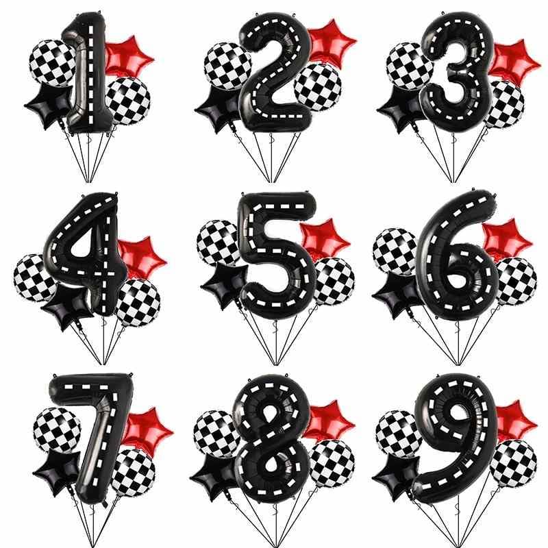 5 peças conjunto de balões digitais da folha de alumínio/aniversário das crianças corrida temática decoração do partido