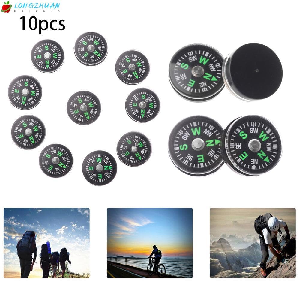 LONNGZHUAN 10pcs Bússola Precisa Projeto De Botão Portátil De Navegação Norte Ferramenta Para Caminhadas De Camping
