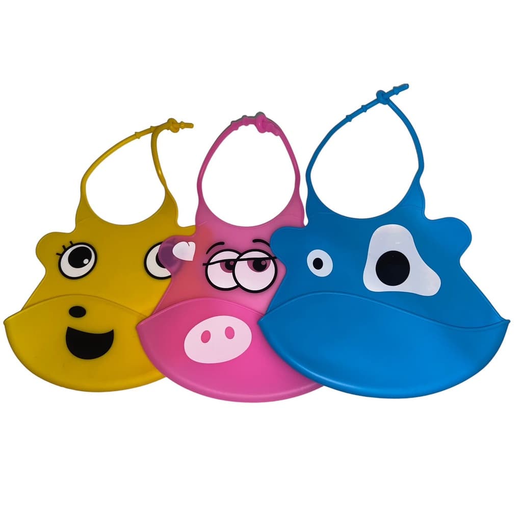 Babador Silicone Para Bebê Infantil  Impermeável  Com Cata Migalhas