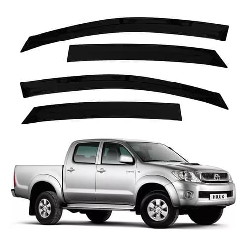 Calha de Chuva Defletor Toyota Hilux Srv Pick Up 2005 a 2013 4 Portas Ecoflex