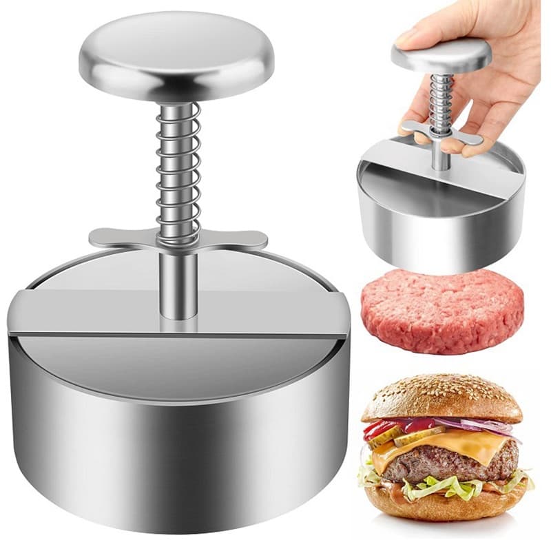Manual De Forma Modelador Prensa Hambúrguer De Aço Inoxidável Sem Bastão Prensa Patty Maker Arroz De Cozinha