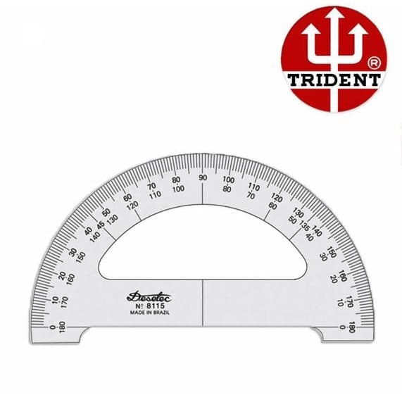 Transferidor Tecnico em Acrílico 3mm 180º 15cm Trident 8115