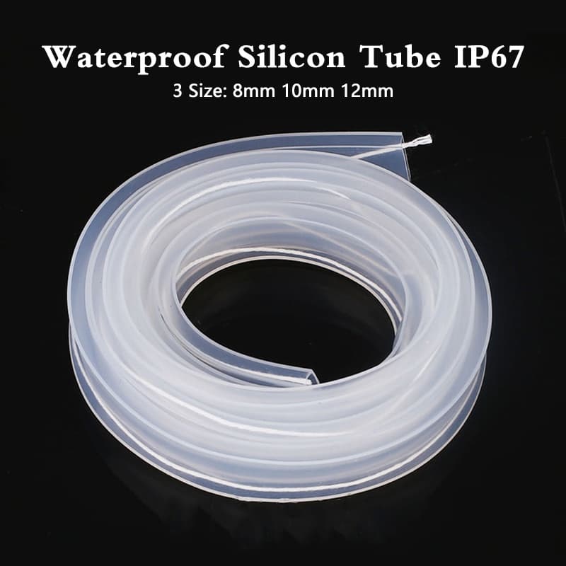 5metro/10metros Tubo De Silicone Transparente Led 8mm 10mm 12mm IP67 Mangueira Impermeável Para 5050 3528 5630 Ws2801 Ws2811 Ws2812b Leve Com Fita Adesiva