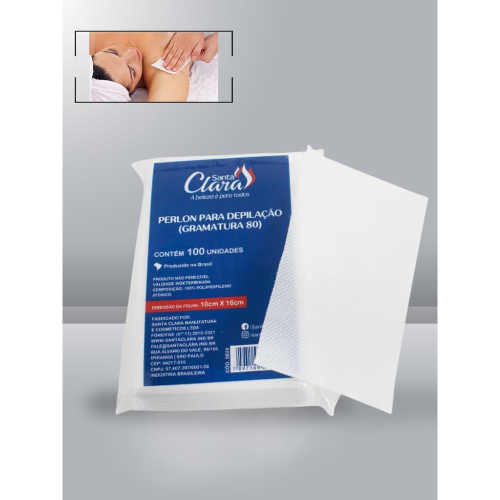Papel Perlon Lenço Para Depilação Com 100 Unidades - Santa Clara