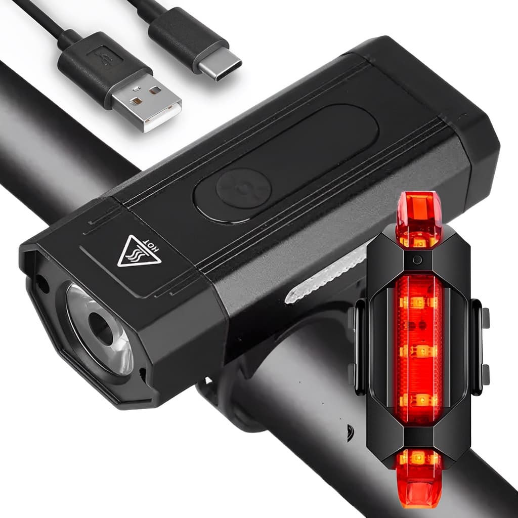 Kit farol de bike 800 Lumens Alerta Lateral Medidor Bateria