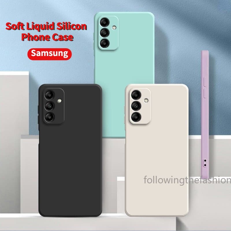 Caixa De Silicone Líquido Original De Luxo Para Telefone Samsung Galaxy M54 5G M14 F14 M34 A54 Proteção Da Câmera Do