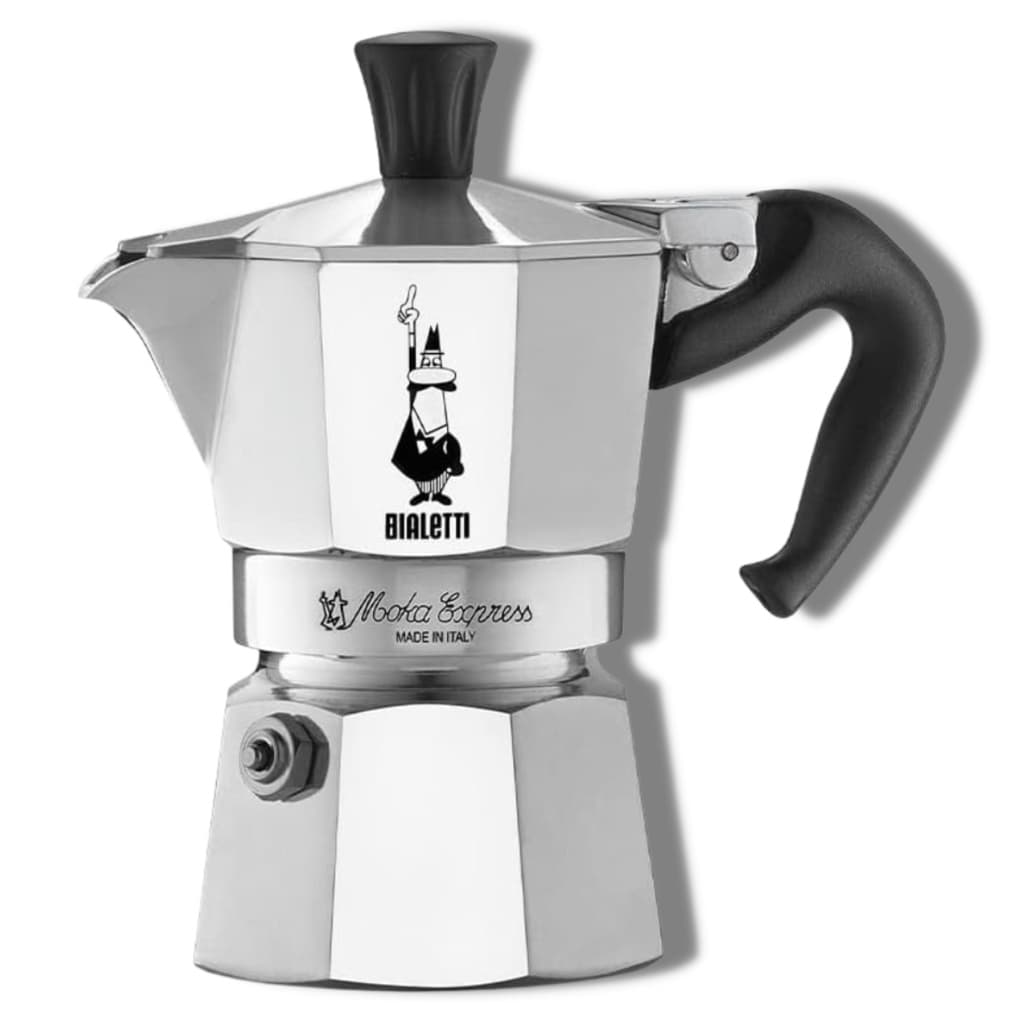Cafeteira Italiana Bialetti Moka Café Express 1 Xícara Alumínio Italia Presente
