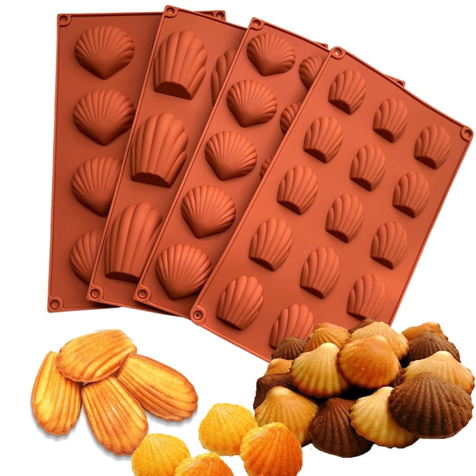 Panela Madeleine Antiaderente Silicone Moldes Forma De Concha Molde Para Bolos Acessórios De Cozinha