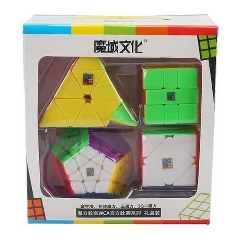 Box Cubo Mágico Moyu Pyraminx + Megaminx + Skewb + Square