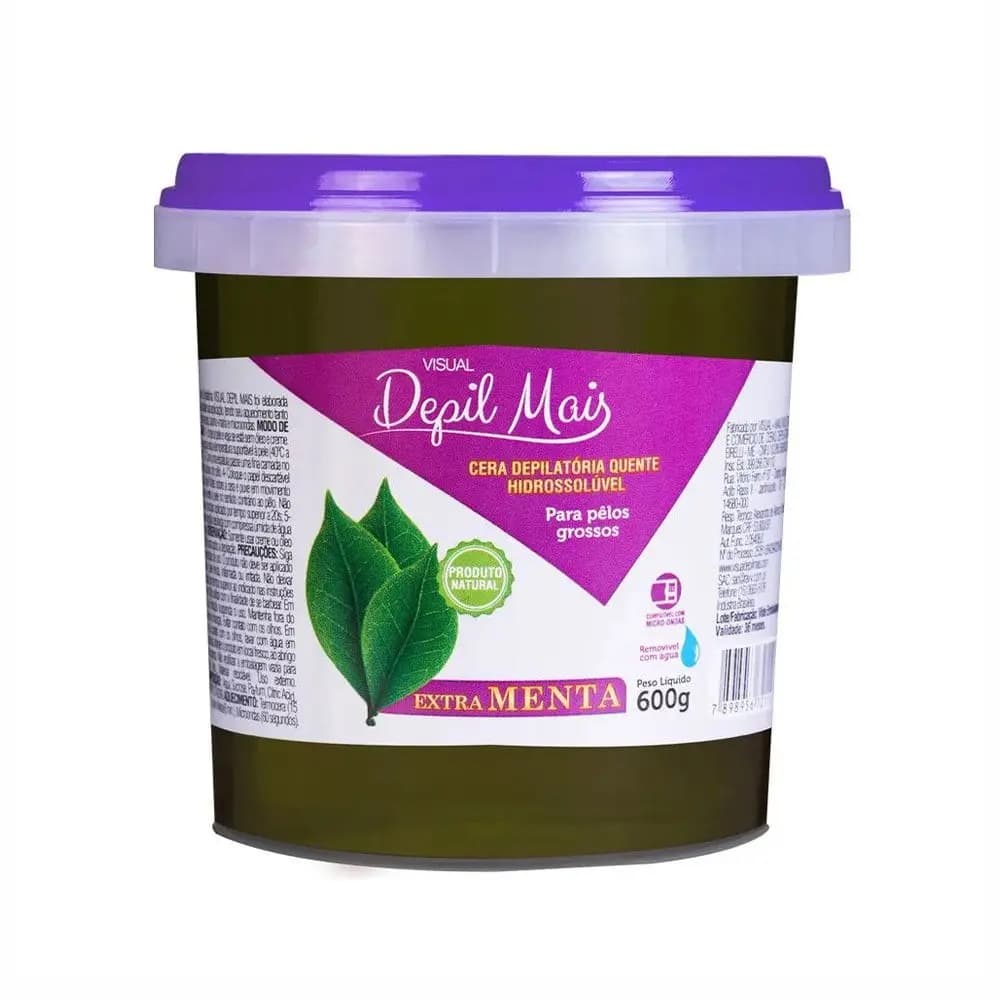Cera hidrossolúvel Extra Menta 600g - Depil Mais