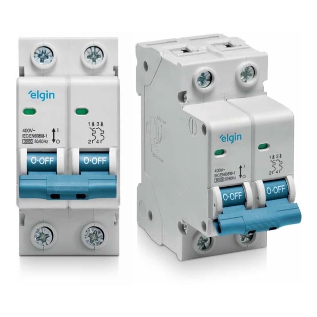 Disjuntor Bipolar Duplo Elgin 2 Polos 80a, 100a Amperes