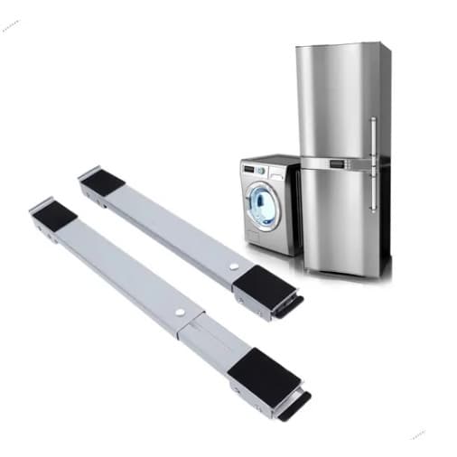 Suporte C/ Rodinhas P/ Geladeira, Fogão, Máquina Lavar Aço