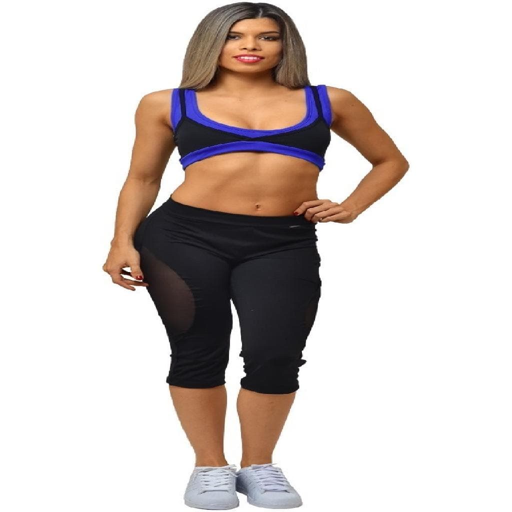 Top Fitness Feminino Nadador Preto com Alças Duplas Neon Suplex