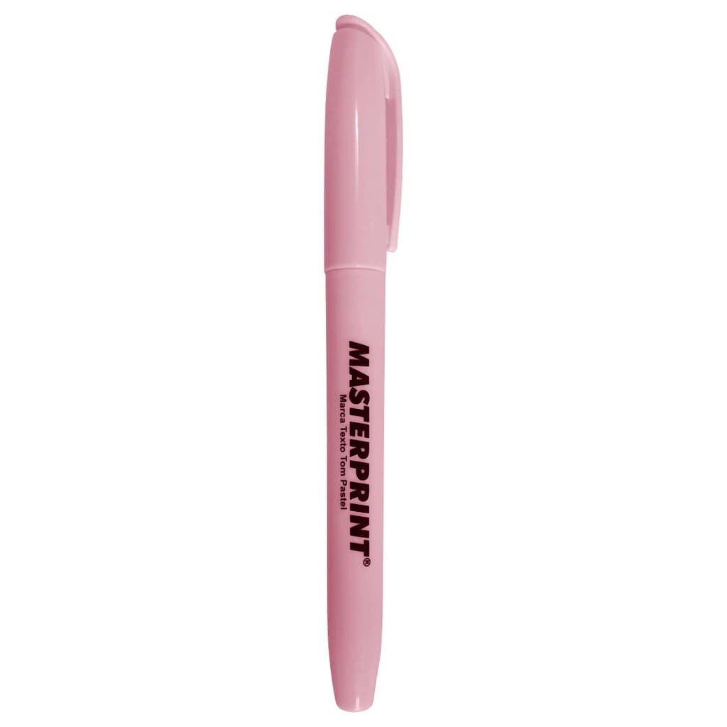Caneta Marca Texto Rosa Tom Pastel Ponta Chanfrada Masterprint MP 612