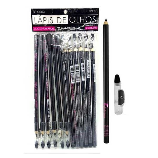 Lapis De Olhos Com Apontador - Bella Femme - Preto Pct 12 Un
