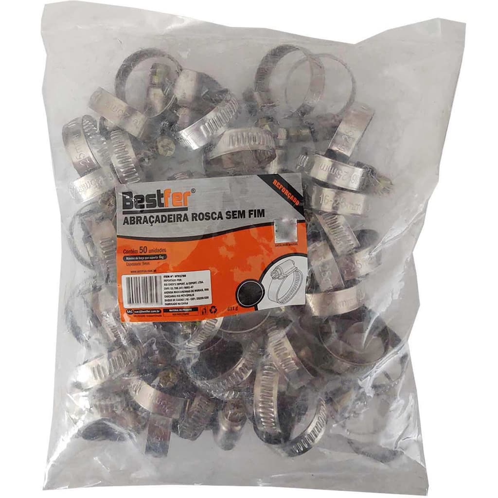 Kit 50 Abraçadeira De Metal Para Mangueira Grossa 3/4 Pol Reforçada