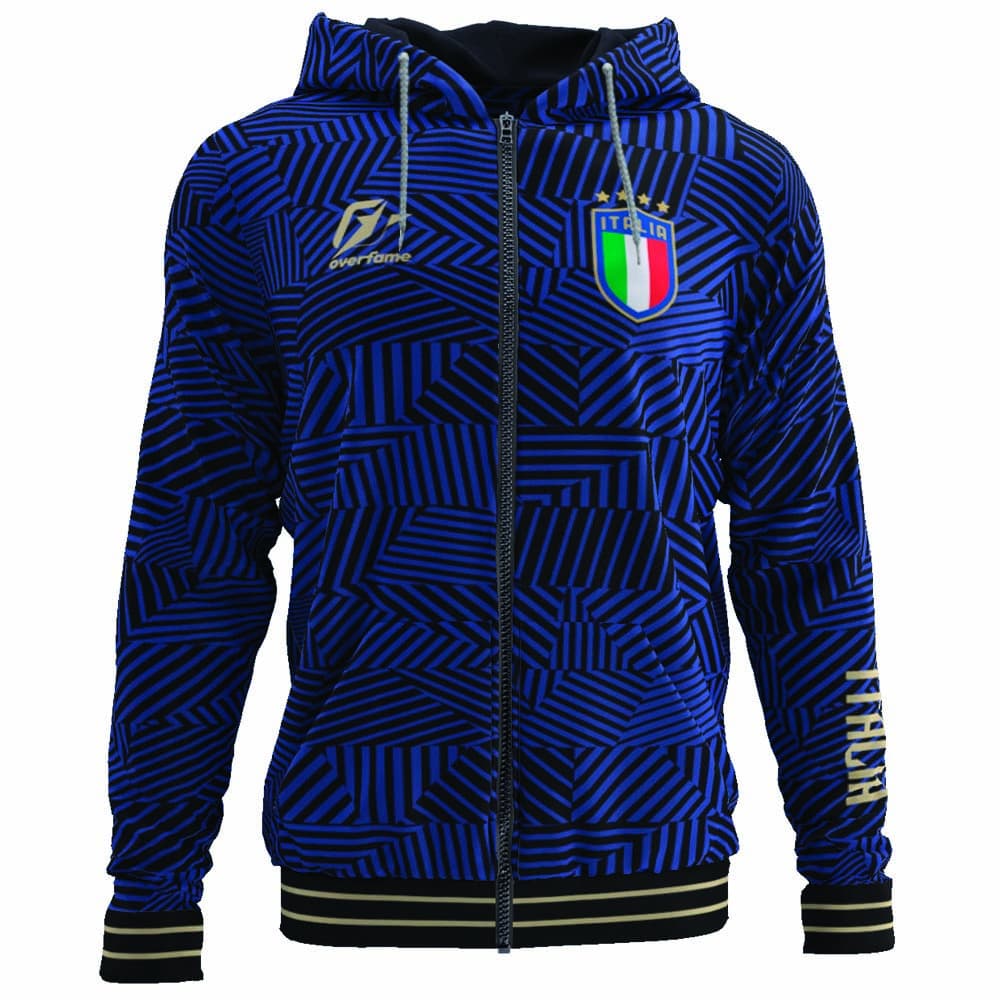 Moletom Canguru Com Capuz Ziper Italia Unissex Masculino Feminino Confortável Esportivo