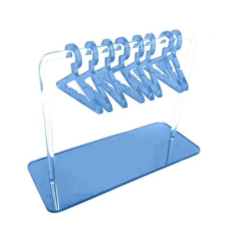 Organizador de Joias Acrilico Cabides Azul