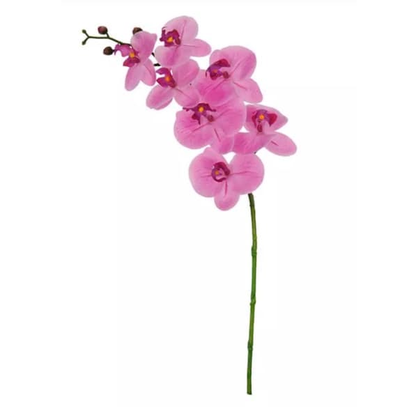 HASTE FLOR ORQUIDEA PHALAENOPSIS REAL TOQUE C/COAT X7 ROSA 63cm