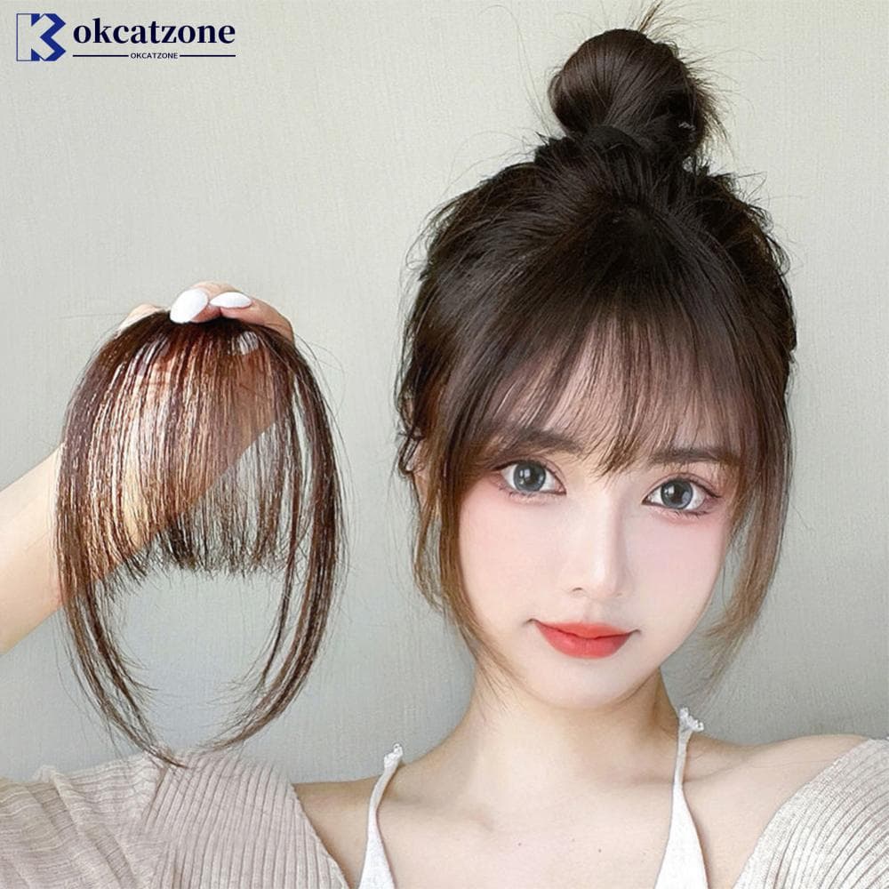 OKCATZONE Fake Air Bangs Ferramentas De Estilo Para Cabelo Clip-In Extensão De Sintético Fringe Natural Falso E3F5