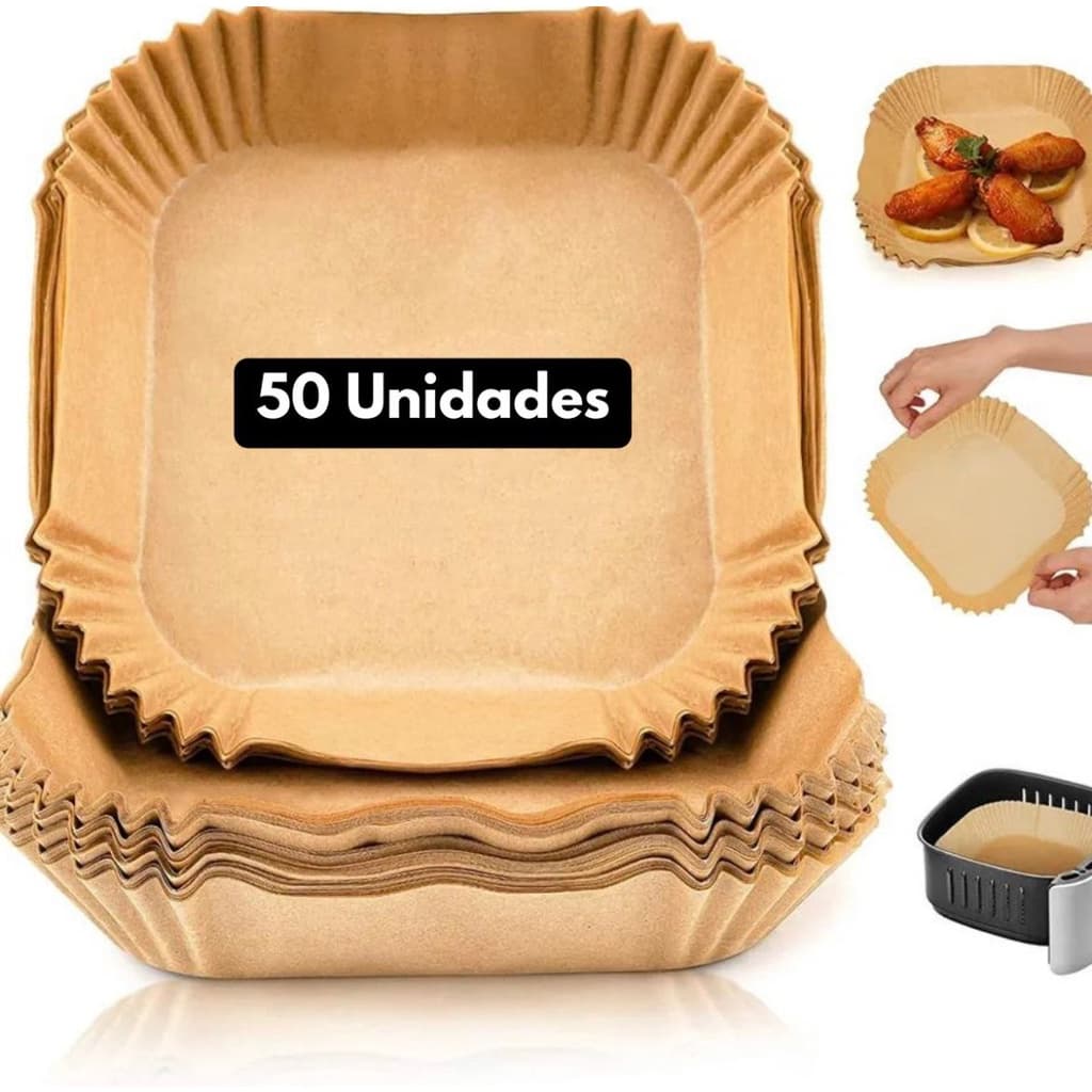 Kit 50 Un De Papel Protetor Airfryer Quadrado Menor Preço