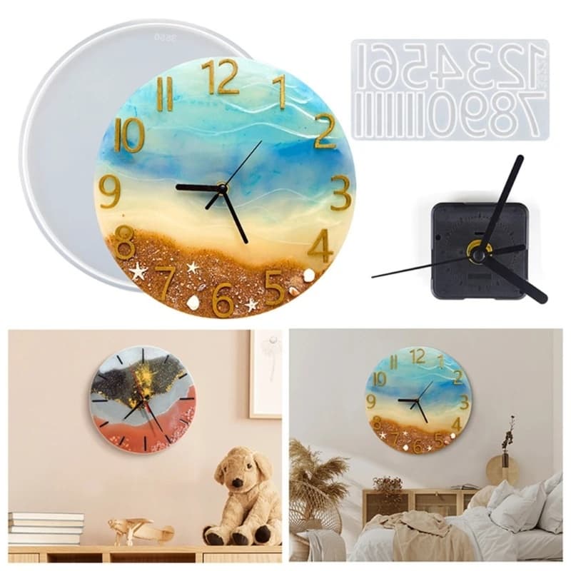 Molde De Resina De Relógio De Parede Circular Epóxi De Silicone Para Decoração Doméstica Utilizado Na Produção