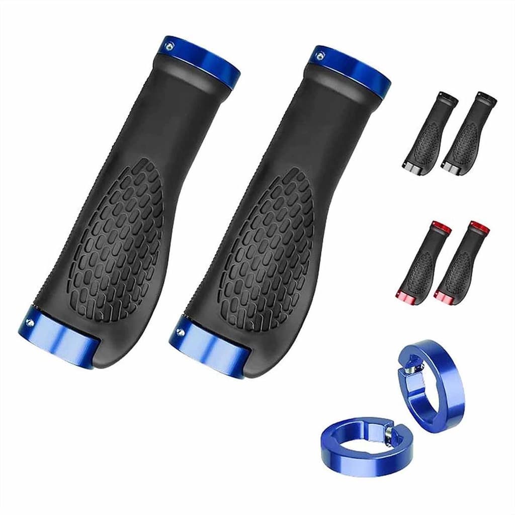 Manopla Bicicleta MTB Ergonômica Emborrachada com Trava Alumínio 130mm Confortável