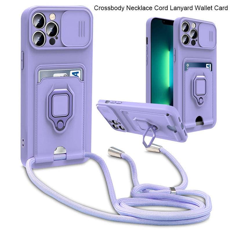 iPhone16 16Pro 16ProMax 16Plus 15Pro 14Pro Carteira De Alta Qualidade Com Slot Para Cartão Stand Holder Lente Deslizante TPU Capa De Telefone iPhone 16 15 14 Pro Max Plus Traseira Protetor De Pára-Choque