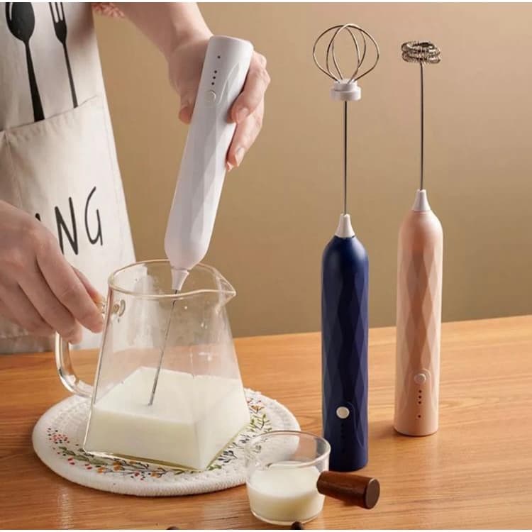 Batedor Misturador Mixer Leite, Bebidas E Ovos Portátil Elétrico 2 refil