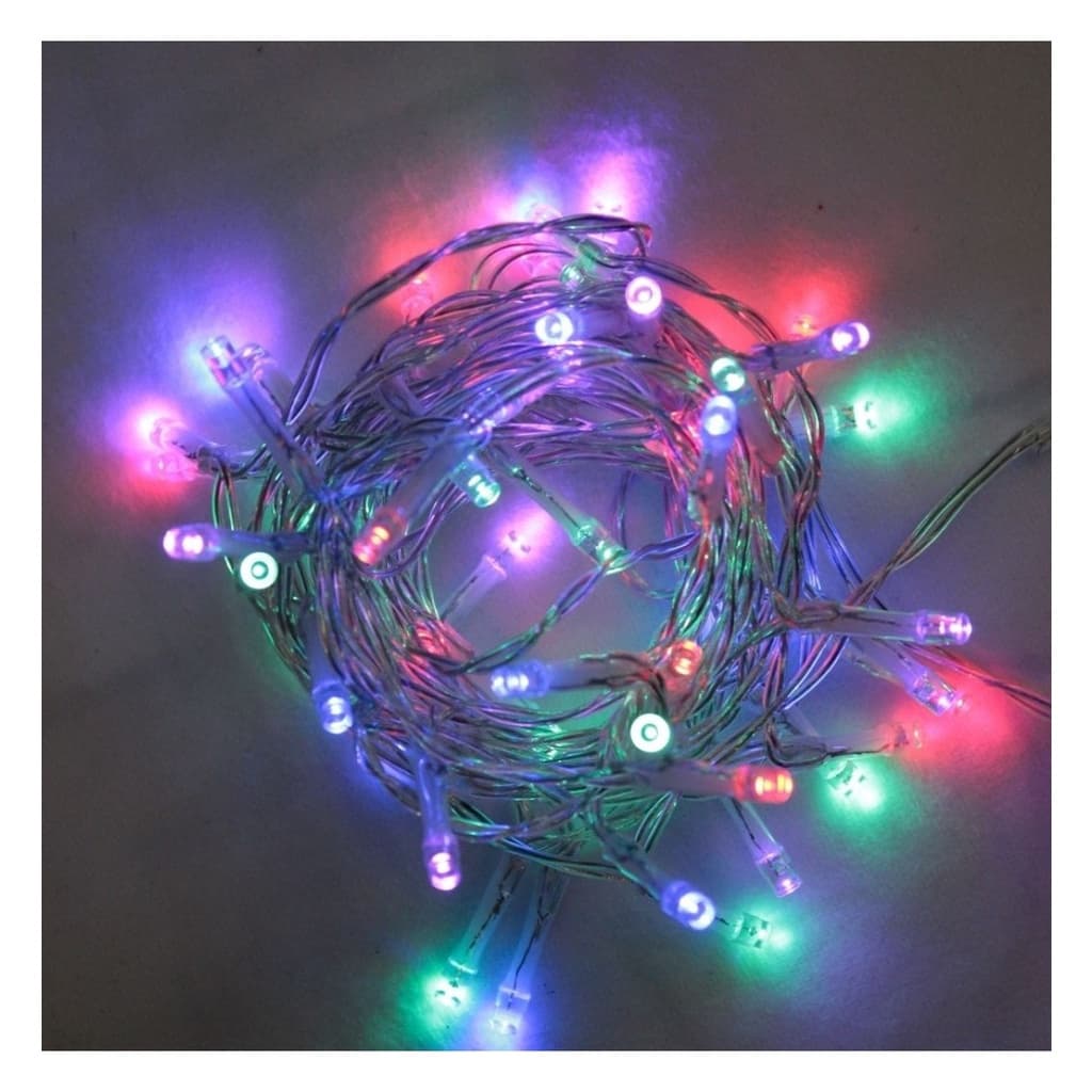 Fio Fada 50 Leds Color Fixo A Pilha 5m