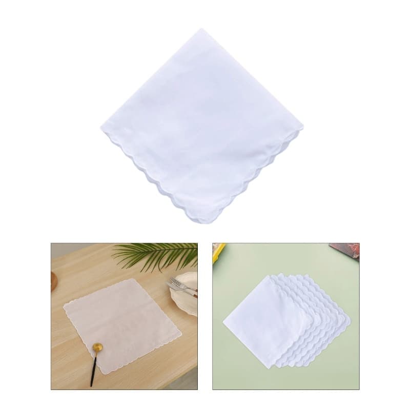 Melhores Lenços De Algodão Masculinos E Femininos De 30x30cm , Brancos Sólidos , Toalha Quadrada De Bolso