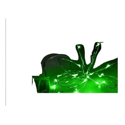 Fio Fada Cobre Prata Cordão Luz Verde 3m 30led Pilha 6016