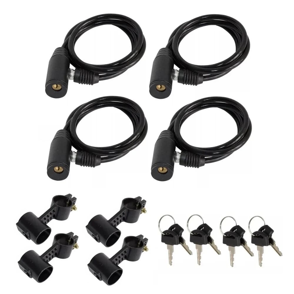 Kit 4 Cadeados Bike Anti Furto Bicicleta 6mm X 1mt Com Chave