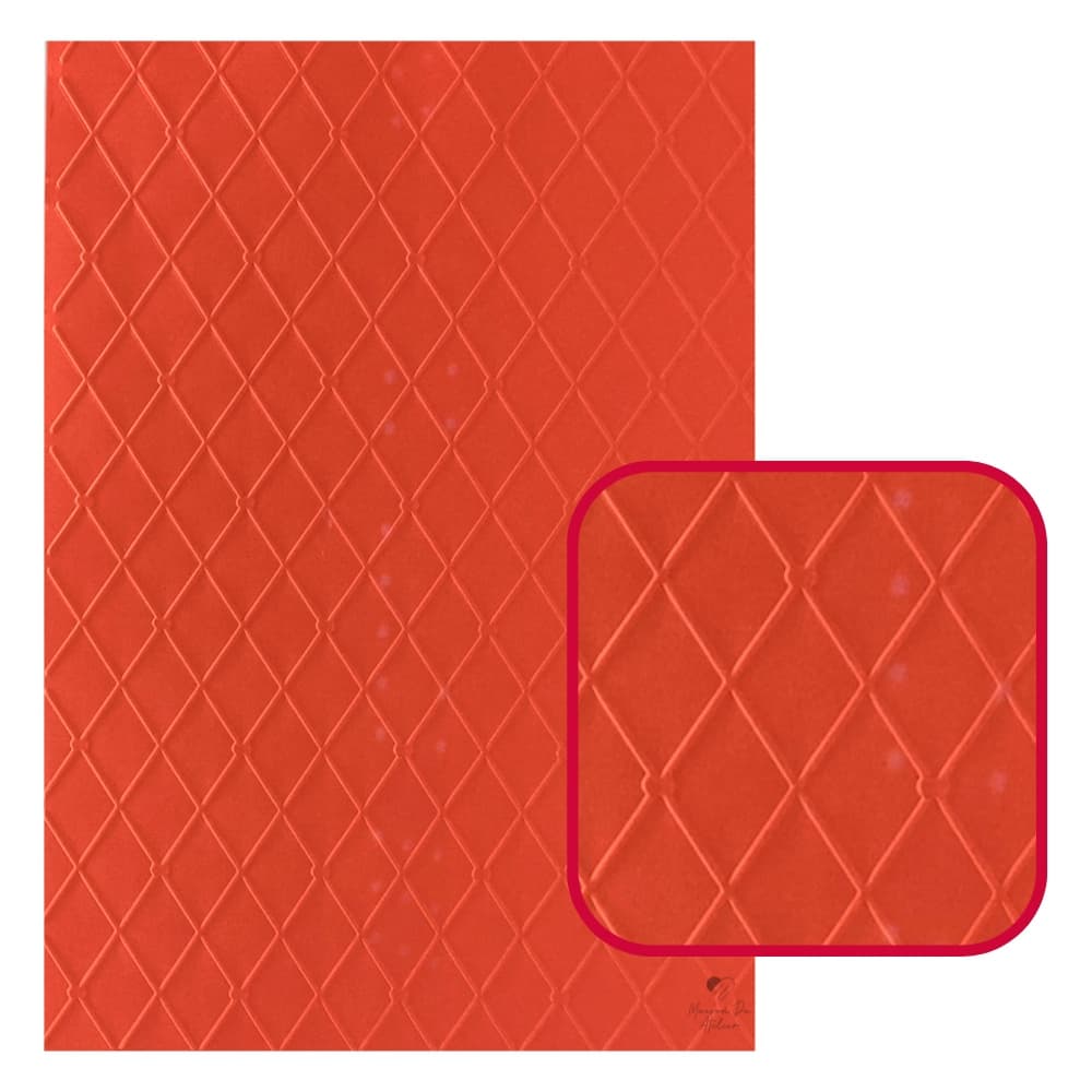 Placa de Textura Relevo Emboss A4 Scrapbook Losango