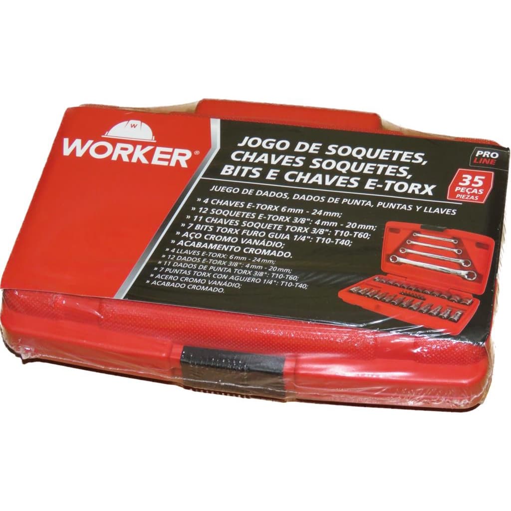 Jogo De Soquetes E Chaves E-torx 3/8 E 1/4 Pol 35 Peças worker