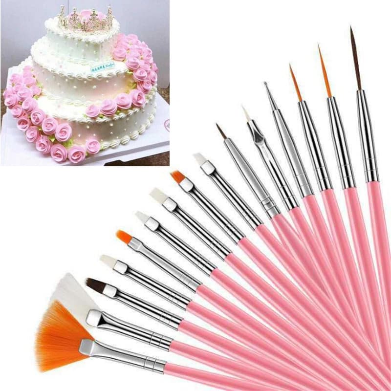 15Pcs/set Fondant Cake Brush Pincel Para Bolo Ferramentas Decoração De Açúcar