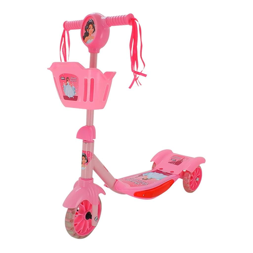 Patinete Infantil 3 Rodas Com Som Luz Rosa E Cesta Para Criancas - Zippy Toys