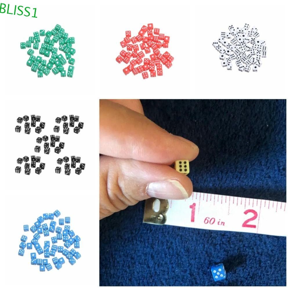 BLISS1 Mini Dados D6 Cubos Drop Dice 5 Cores 5mm 6 De Festa Lateral Para Jogo De Tabuleiro
