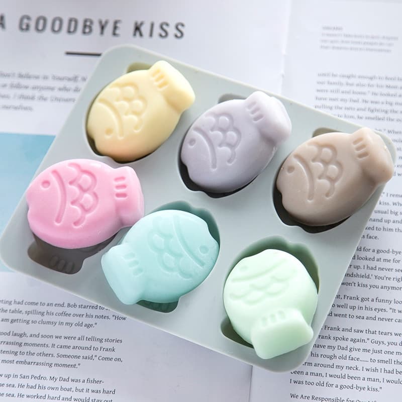 Moldes De Silicone Para Sabonete Artesanal Molde Diy Redondo Fofo De Peixe Animal Em Forma De Chocolate Com Vela