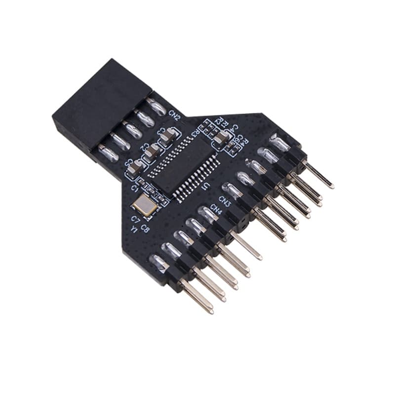 Novo USB 2.0 9 Pinos Divisor Placa-Mãe 9Pin Cabeçalho 1 A 2 Adaptador De Extensão HUB Conectores Para Ventilador De Lâmp