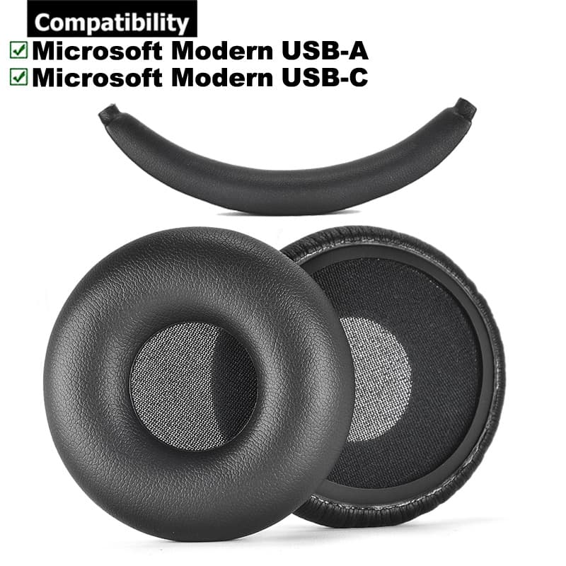 1 Par De Earpads Para Microsoft Modern Wireless USB-A C Fone De Ouvido Com Almofada De Esponja