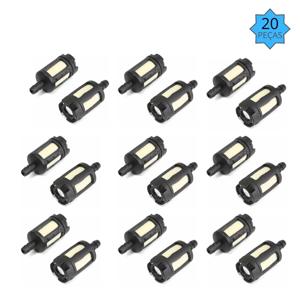 Kit 20 Filtros Combustível Para Roçadeira a Gasolina Universal Todas Marcas